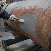 Применение антикоррозионной шпаклевки при ремонте трубопровода