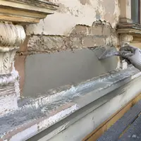 Реконструкция фасада старого здания с применением атмосферостойкой шпаклевки