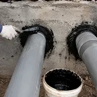 Герметизация вводов труб через бетонные фундаменты