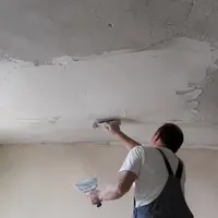 Выравнивание потолка перлитовой шпаклёвкой