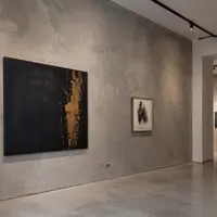 Галерея современного искусства со стенами из матового Марморино