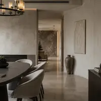 Домашний интерьер luxury-класса с комплексной отделкой стен Марморино