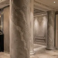 Колонны интерьера с декоративной отделкой Марморино под мрамор